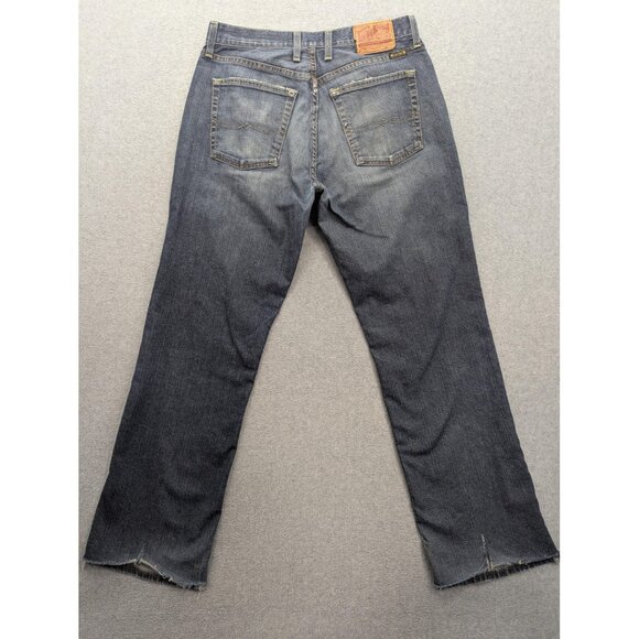 Lucky Brand Dungarees Jeans Mens 32x32 Blue Classic Fit Straight Leg Zip Fly - Picture 8 of 16
